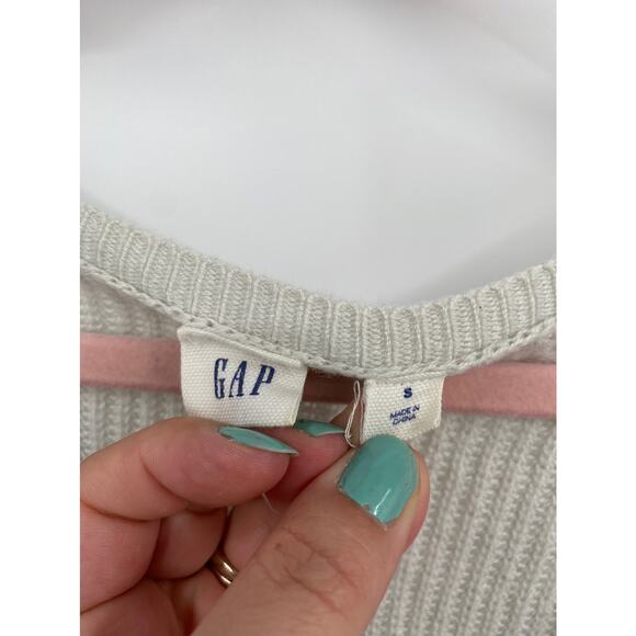 GAP Scoop Neck Tan Long Sleeve Pullover Hi-low Sweater Size Small - Picture 4 of 9
